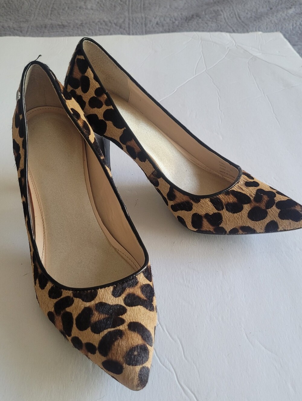 Leopard Print Pointed Toe Women’s Pumps - Tan and Black